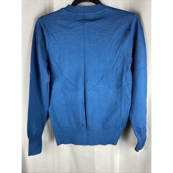 Huuloo Women's Sz M Dark Teal Button Down Cardigan Sweater - Picture 7 of 10